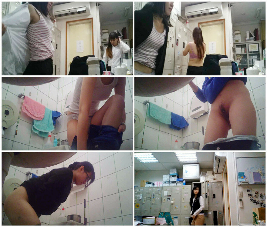 公司偷拍女员工换衣服上厕所,看了奶子又看逼