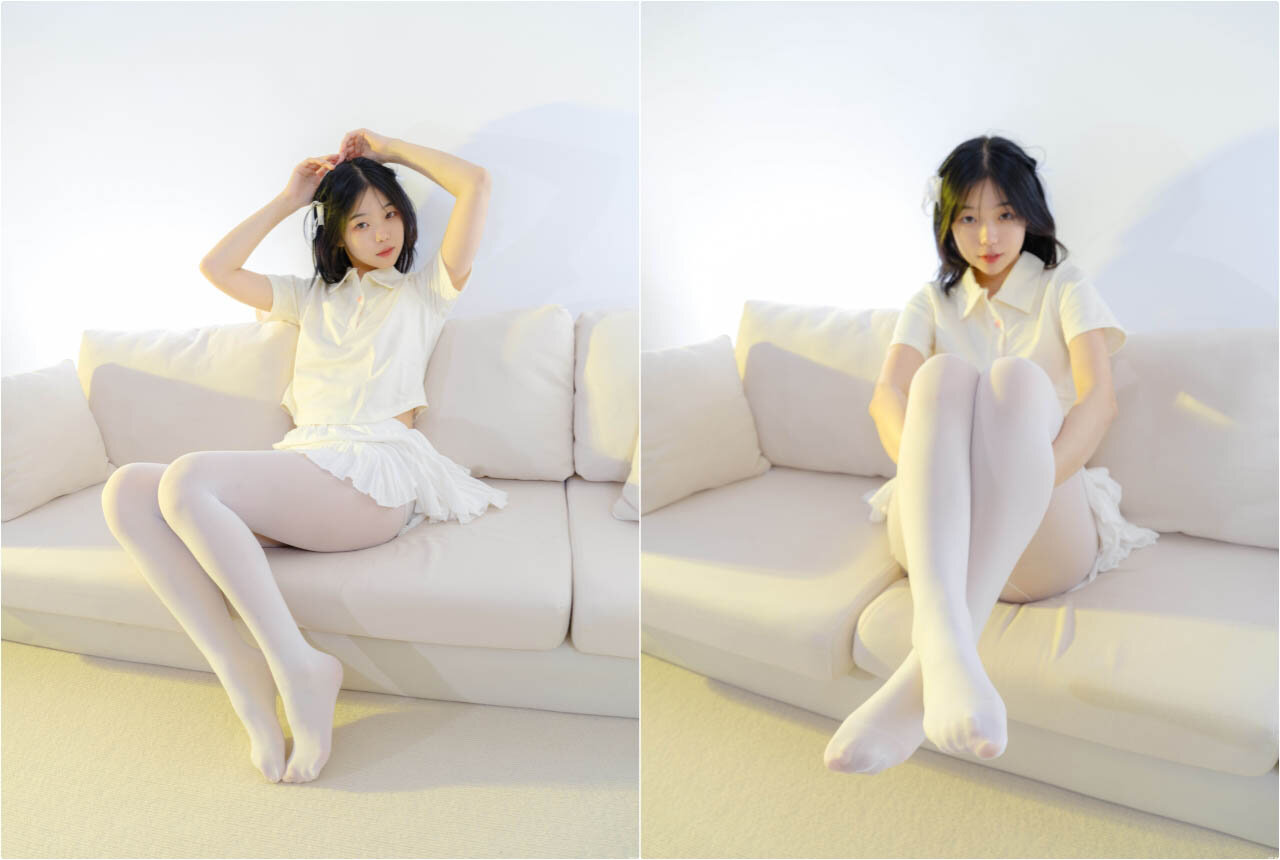 ⭐青葱校园学妹⭐森萝财团〖小樱〗超短裙白丝美腿诱惑，软萌甜美很乖巧很可爱的女孩子，唯美私拍不漏