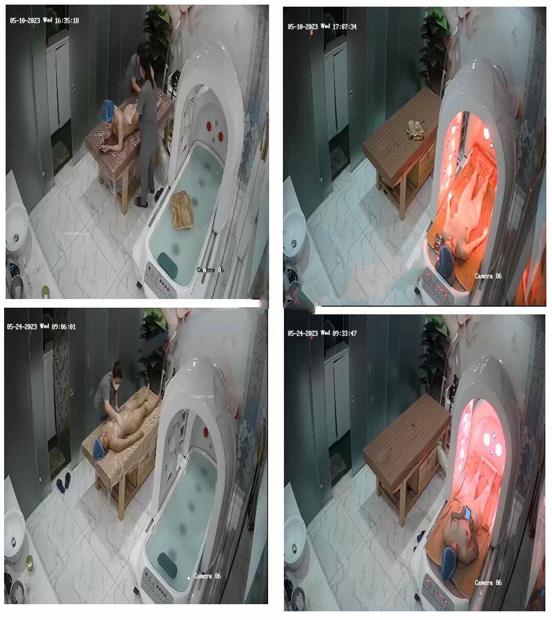 黑客破解高级美容院监控摄像头偷拍❤️几个富姐全身sap推油激光脱毛