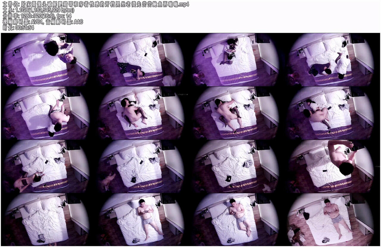 居家摄像头破解肥猪哥和穿着性感的学生装老婆玩69啪啪