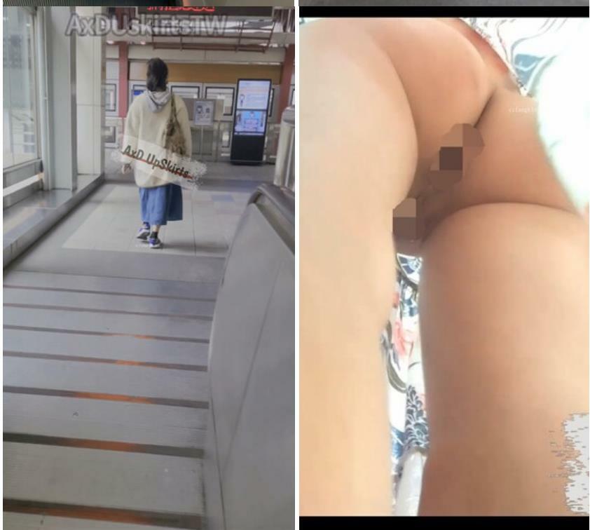 售价52元❤️TW大神AXD系列❤️扶手电梯CD几个美女无内长裙妹子不穿内裤刮了毛很干净
