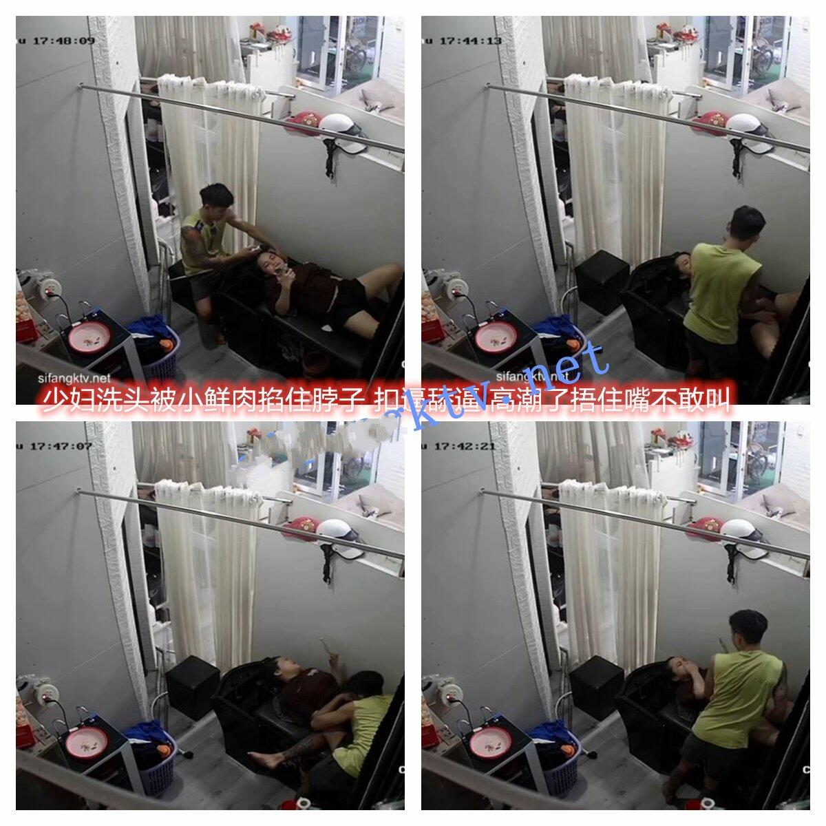 黑客破解监控偷拍❤️欲姐少妇去有特殊服务的发廊洗头被小鲜肉掐着脖子抠逼舔穴高潮捂住嘴巴不敢叫出呻吟