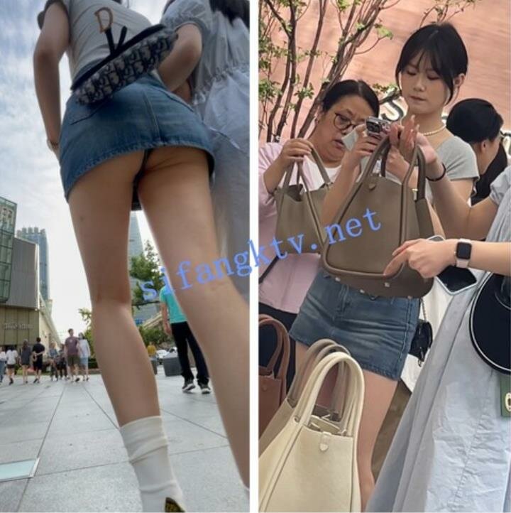 自来眼偷拍系列❤️丸子头元气美女超短牛仔裙露屁股蛋❤️灰色运动短裙气质白富美 美腿笔直匀称