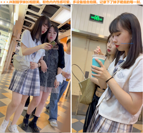 偷拍大神尾随偷拍美女裙底风光❤️JK制服学妹长相甜美粉色内内性感可爱洛丽塔长裙LO娘逛街白丝袜一次性透明骚内