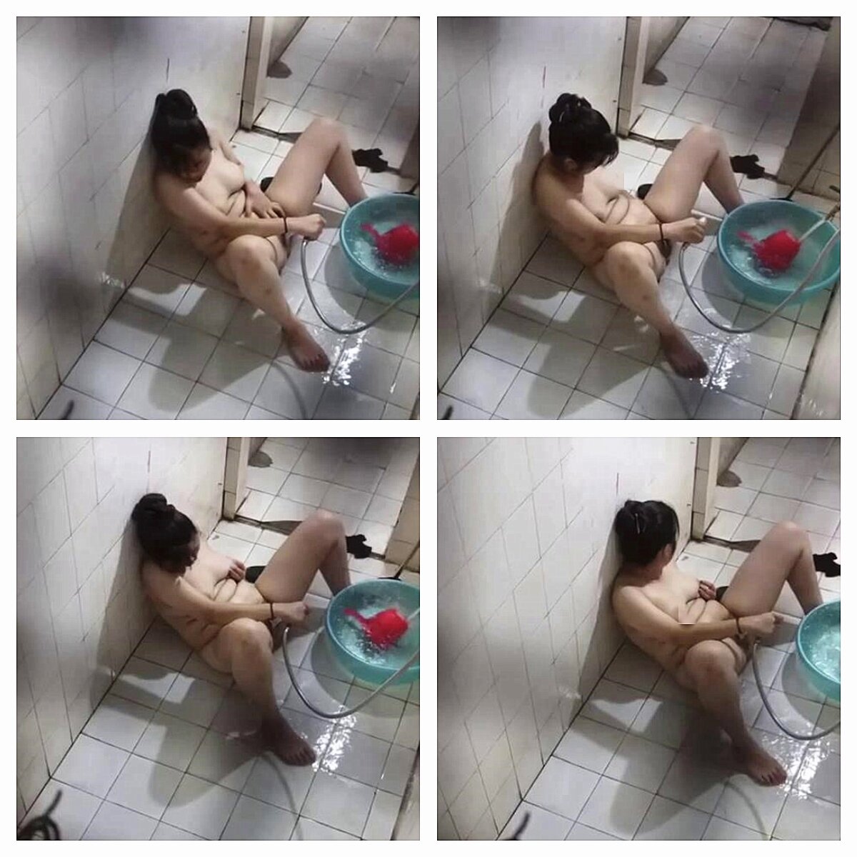 【 洗澡偷拍】破洞偷拍一群打工妹 惊喜发现小胖妹自慰！