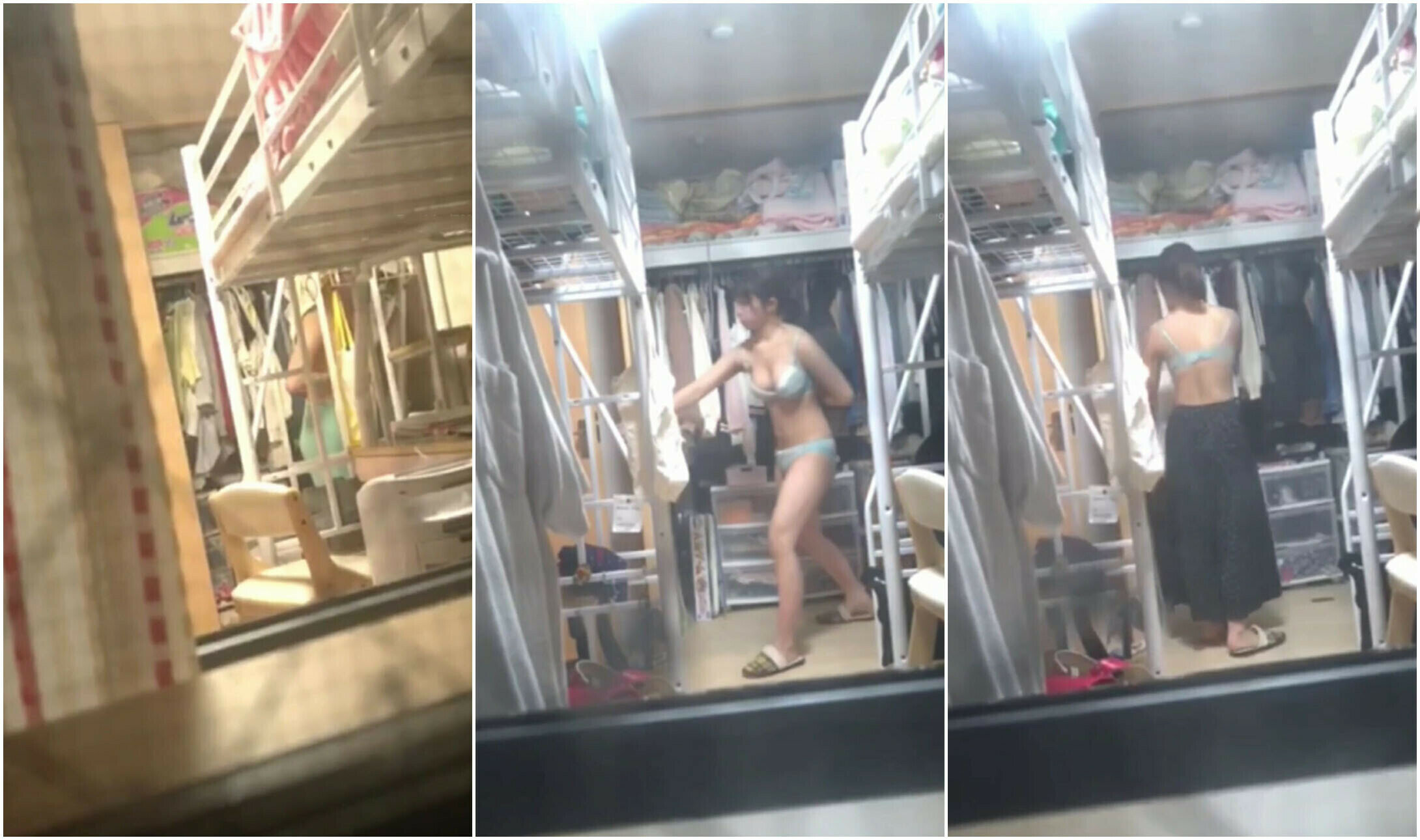某高校一楼女宿舍窗外偷拍❤️学妹在宿舍换衣服洗屁股,白嫩的肉体就近在咫尺