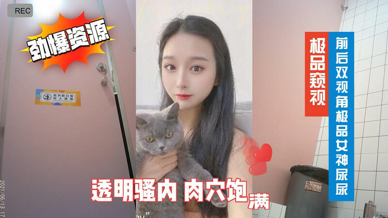 【原版极品厕拍】前后夹击双镜头偷拍透明骚内女神尿尿,附生活照