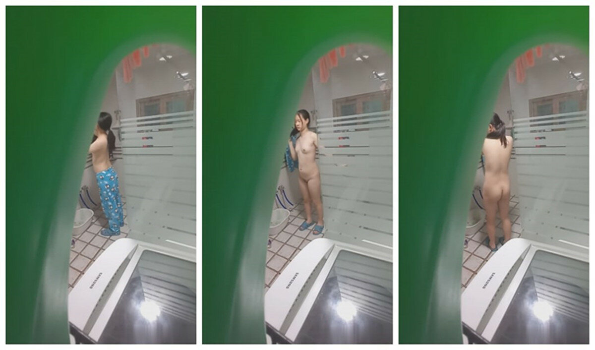 咸湿房东浴室偷窥❤️大学生女租客2次淋浴，她先用浴巾擦了阴部和肛门，然后再擦脸